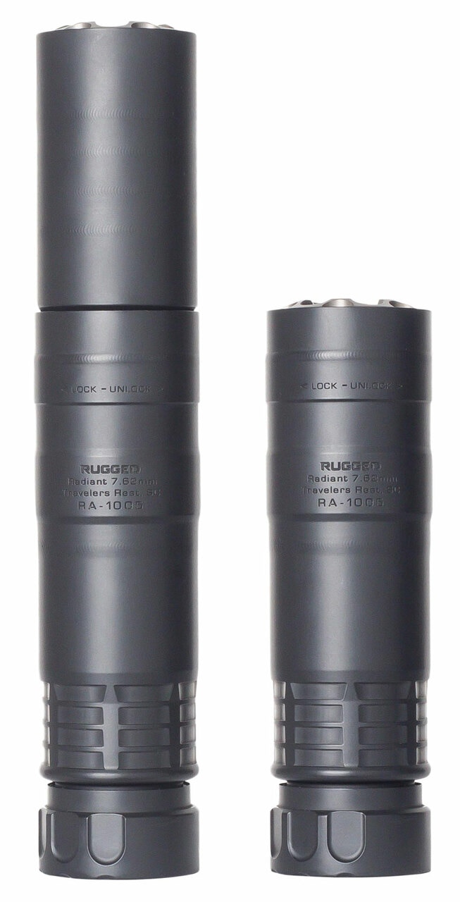 Rugged Suppressor Radiant7.62 7.62mm, 7.5" Length, 5/8x24 TPI, Black