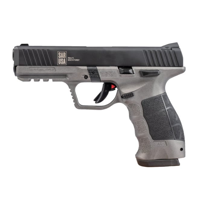 SAR USA SAR9 9mm, 4.4" Barrel, 3-Dot Sights, Ambi Safety, Black, 17rd SAR USA