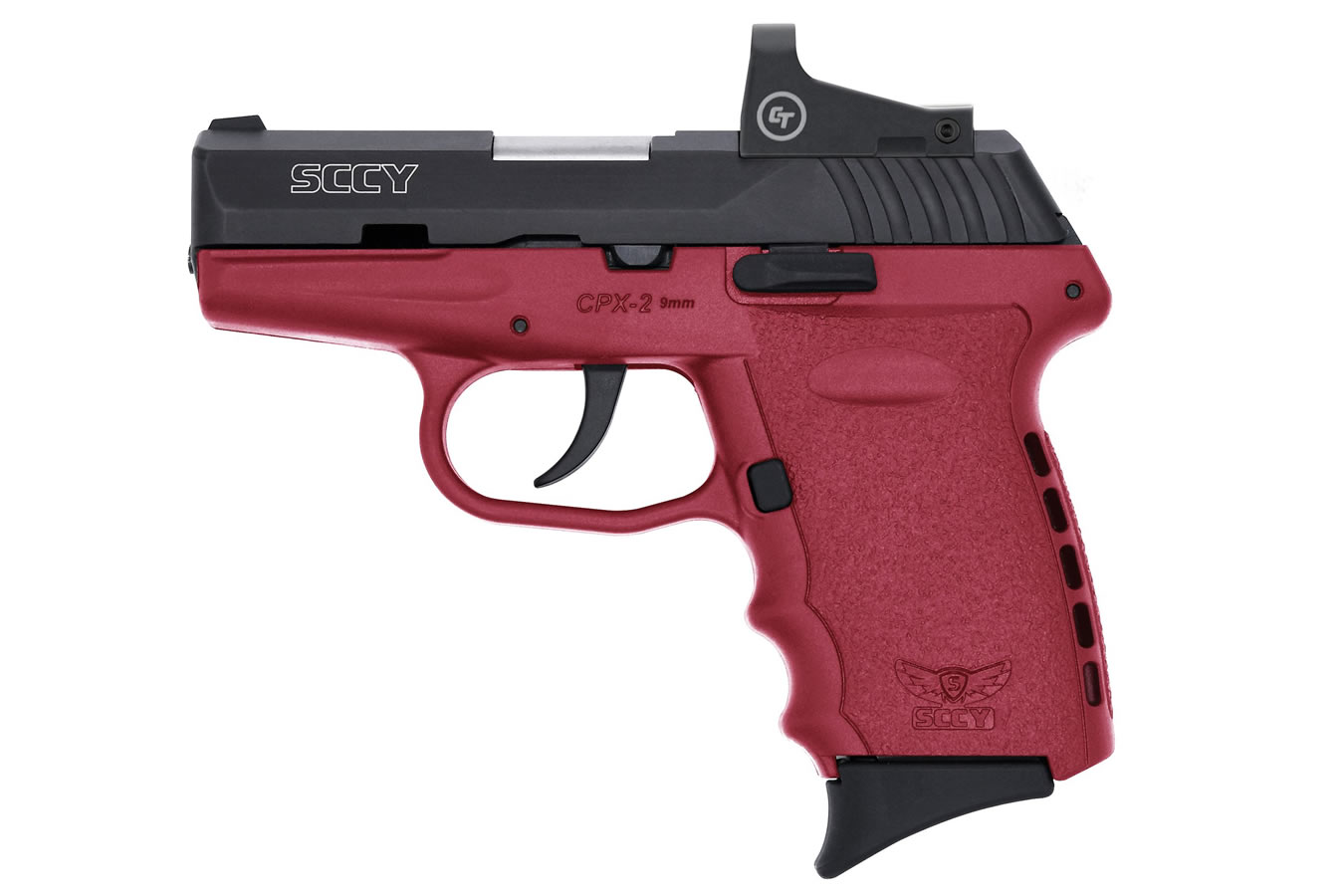 SCCY CPX-2 9mm Pistol with Crimson Frame and Crimson Trace Red Dot
