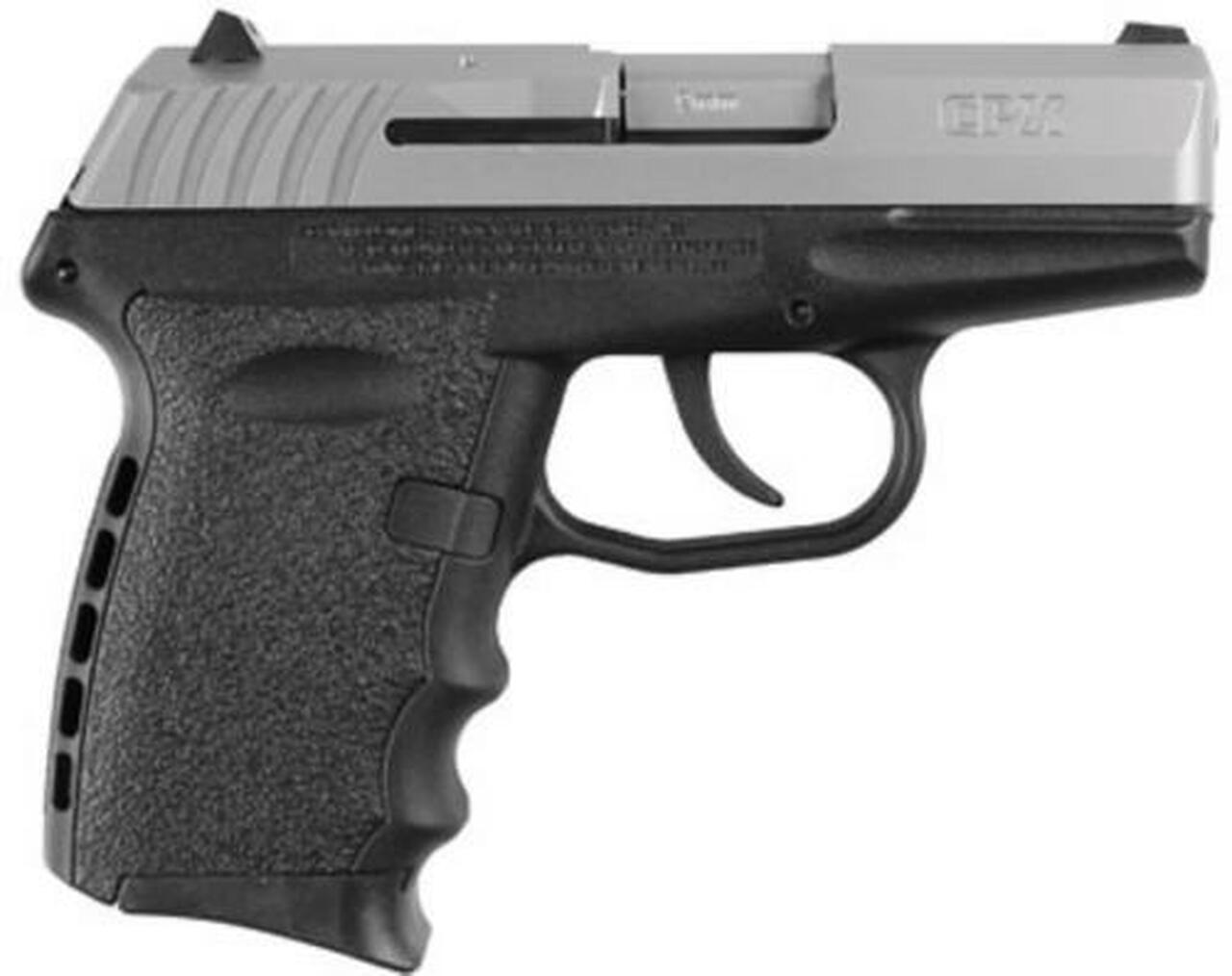 SCCY CPX-2 Two Tone 9mm Natural Satin Stainless Steel Slide, Black Frame, 10 Round