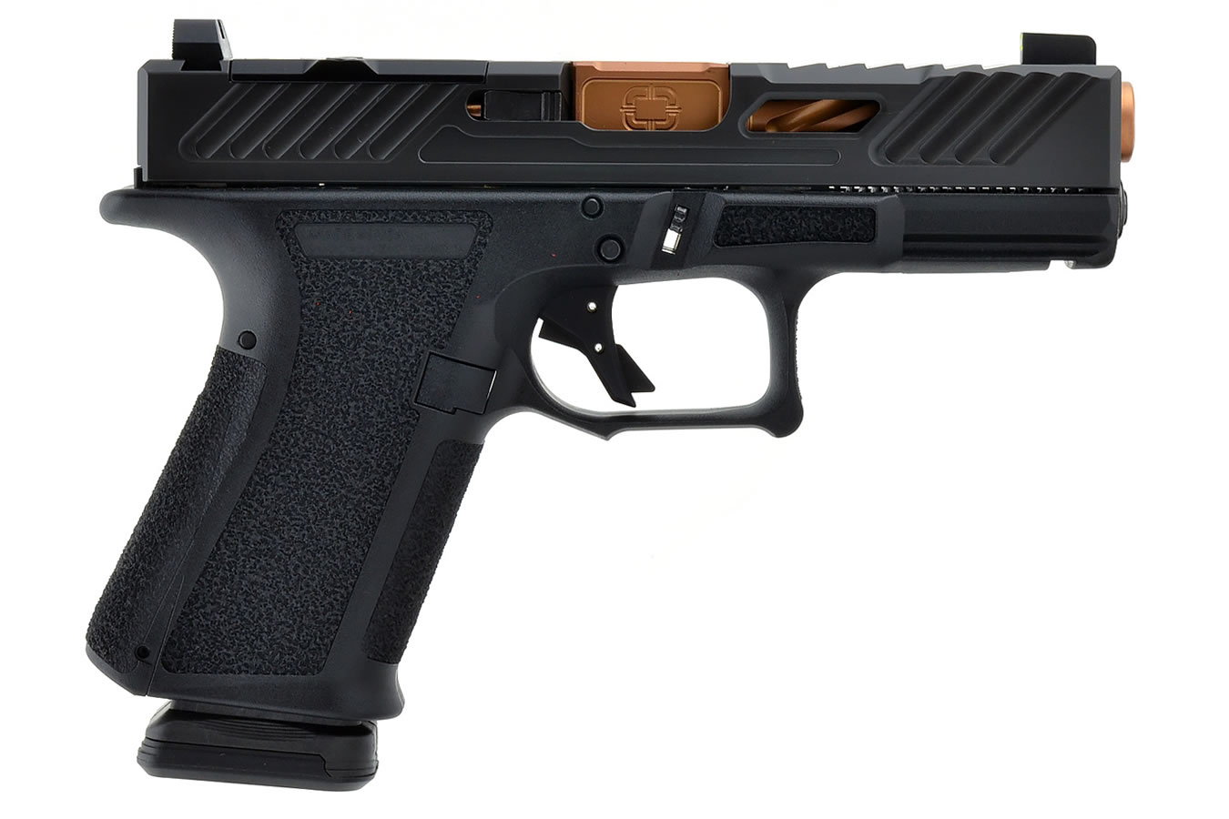 Shadow Systems MR918 Elite 9mm Black Optics Ready Pistol with Spiral Fluted Bronze Barrel