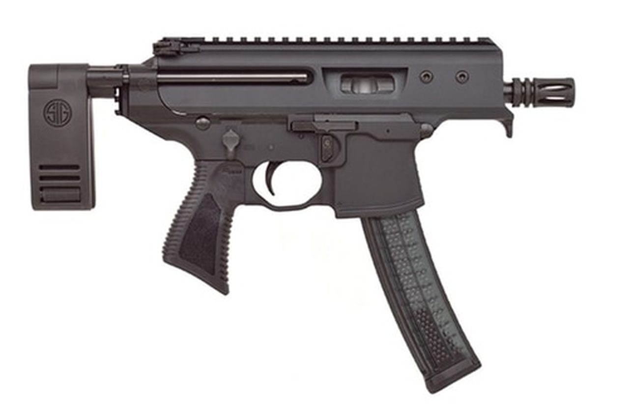 Sig MPX Copperhead Pistol 9mm, 3.5" Barrel, Pistol Contour Brace, Black, 30rd