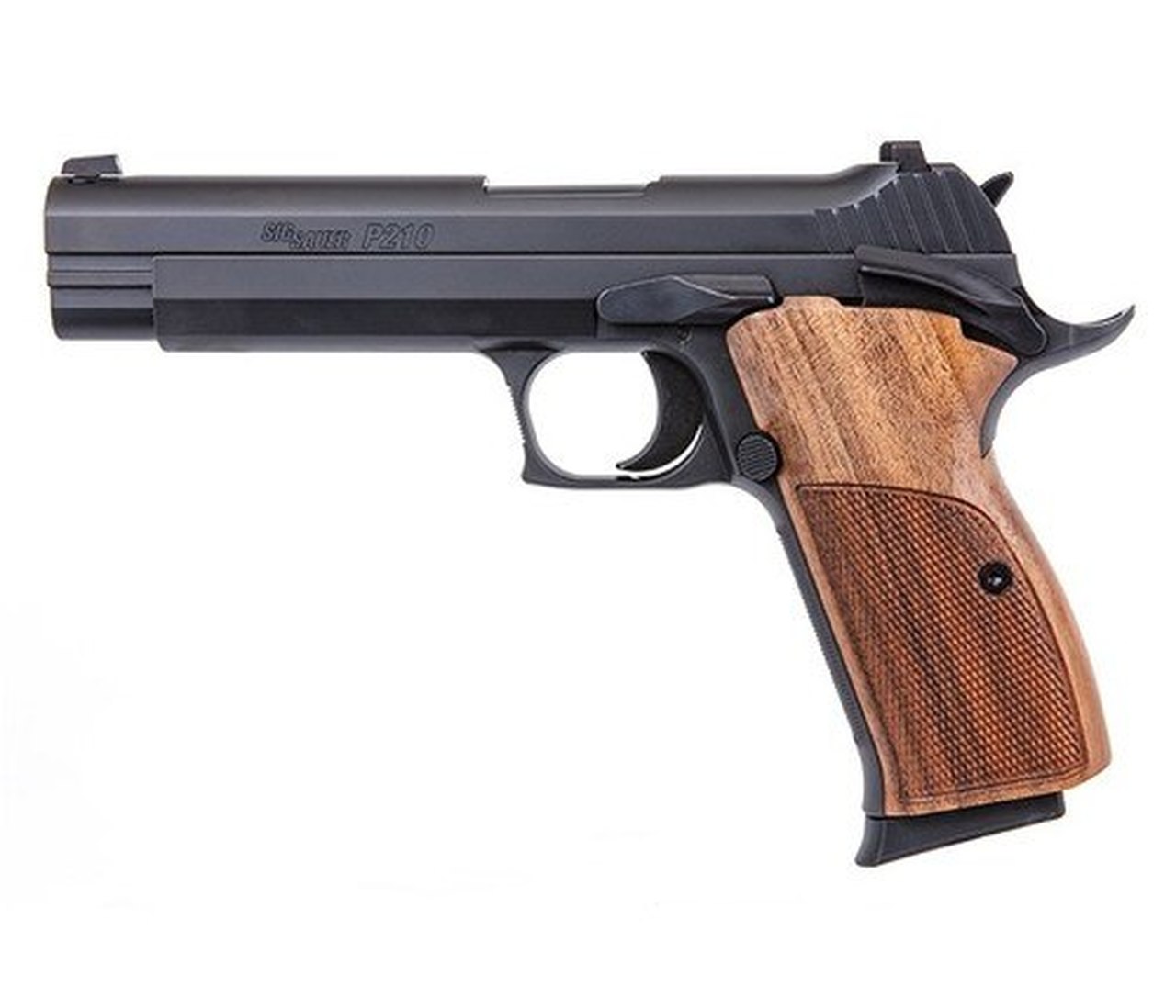 Sig P210 Standard 9mm, 5" Barrel, Walnut Grip, Black Nitron Steel, 8rd Mag