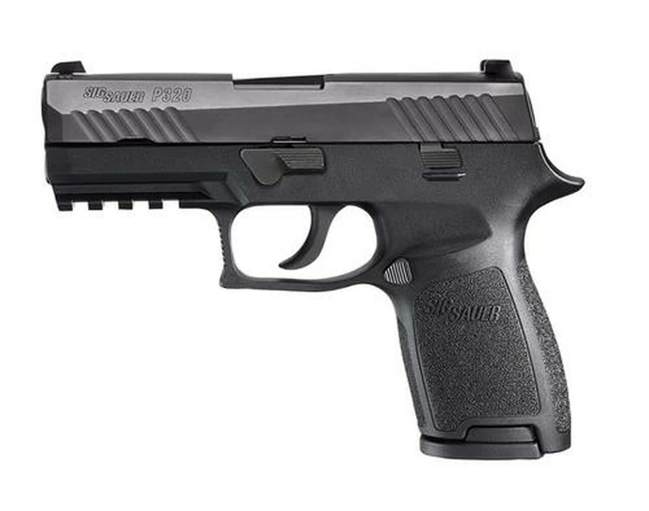 Sig P320 45 ACP 3.9In Nitron Black, Striker Siglite Modular Polymer Grip (2) 9RD Steel MAG Rail