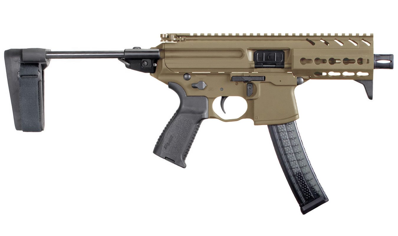 Sig Sauer MPX 9mm Flat Dark Earth (FDE) Semi-Automatic Pistol with Stabilizing Brace