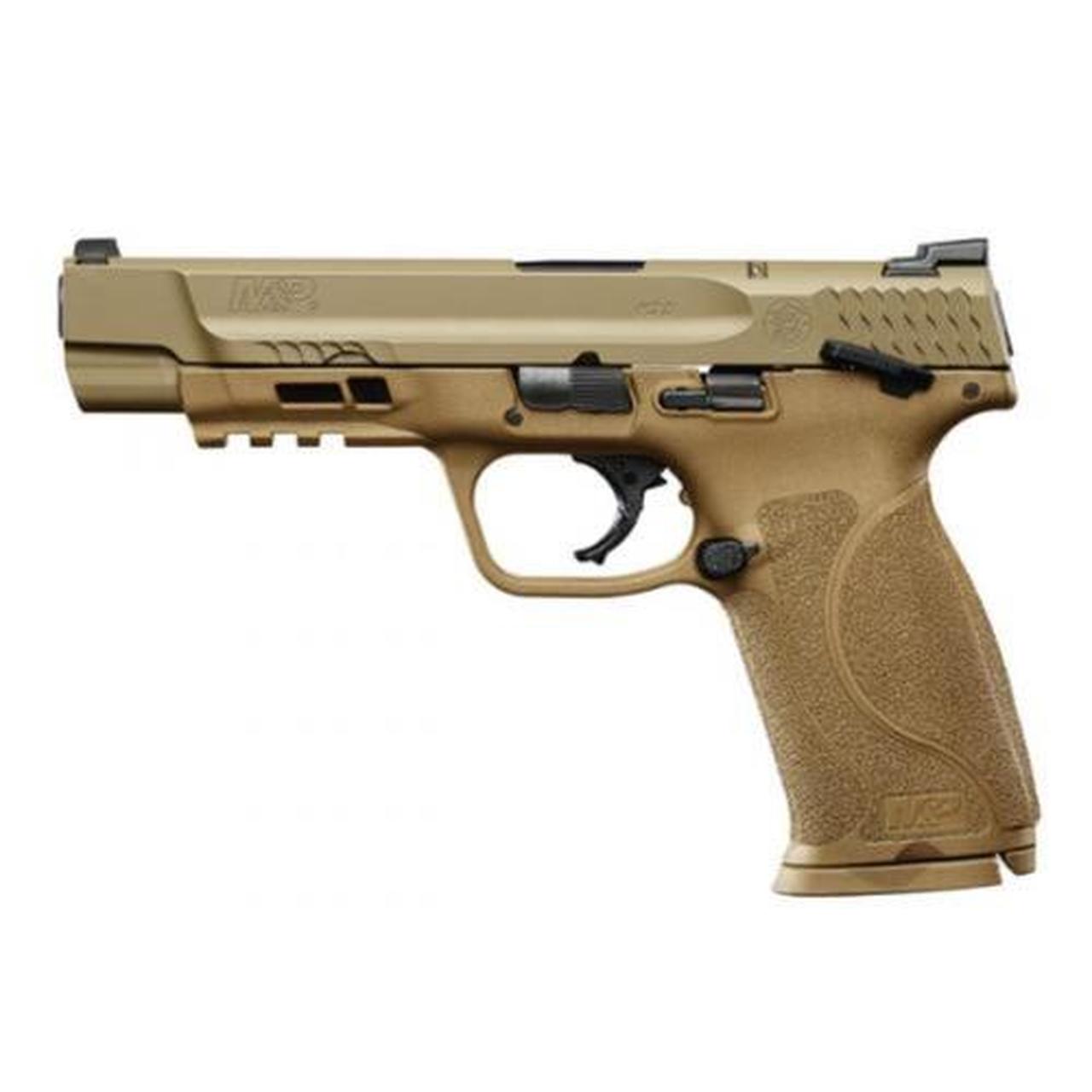 Smith & Wesson M&P M2.0, 9mm, 5" Barrel Flat Dark Earth 17rd Mag, Safety Smith & Wesson