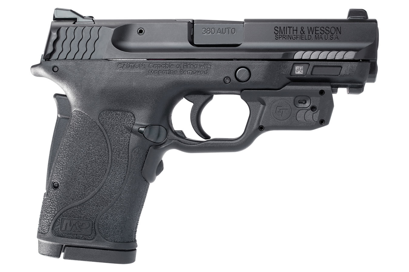 Smith & Wesson M&P380 Shield EZ 380 ACP Pistol with Green Crimson Trace Laser Guard / No Thumb Safety