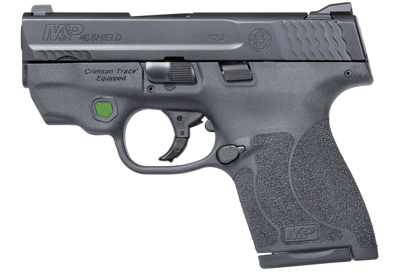 Smith & Wesson M&P40 Shield M2.0 40 S&W Centerfire Pistol w/ Green Crimson Trace Laser and No Thum