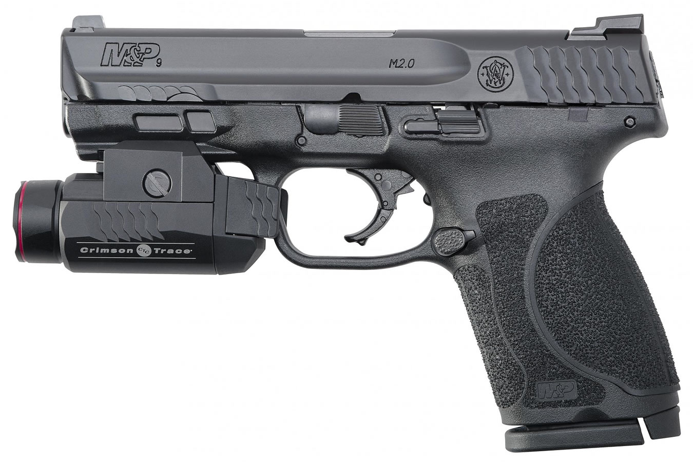 Smith & Wesson M&P9 M2.0 Compact 9mm Pistol with Crimson Trace Rail Master Universal Tactical Light and No Thumb Safety