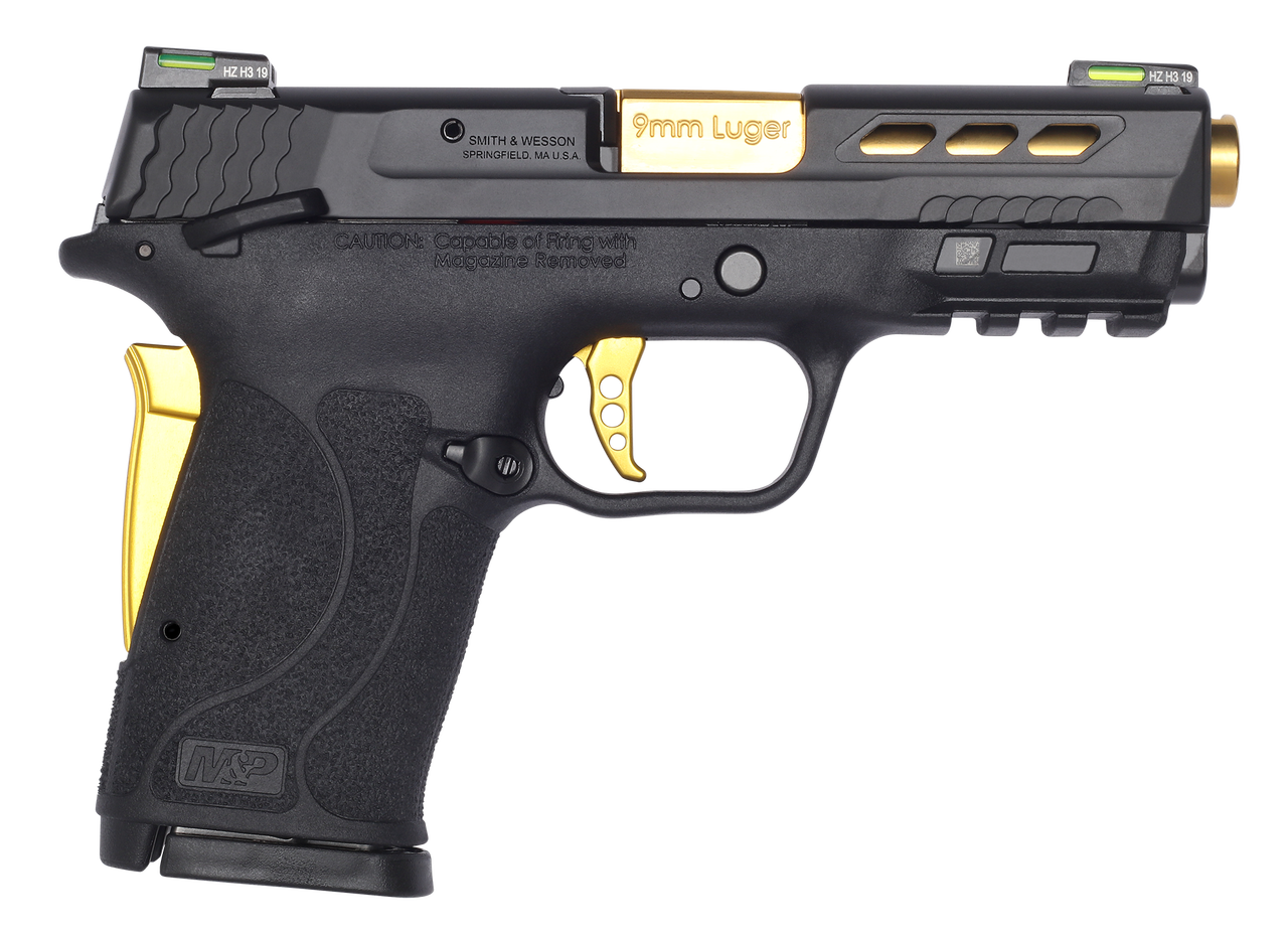 Smith & Wesson Performance Center Shield EZ Compact, 9mm, 3.8" Ported Barrel, Thumb Safety, Hi-Viz Litewave H3 Tritium/Lightpipe Sights Smith & Wesson