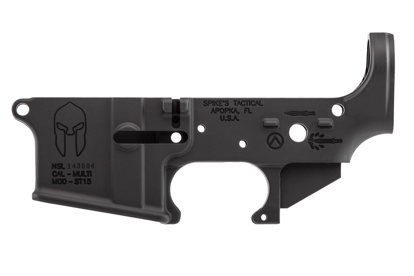 Spikes Lower Receiver Stripped -, Spartan Logo Spikes Tactical