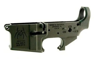 Spikes Lower Receiver Stripped ST-15 Spider, Bullet Marking Spikes Tactical