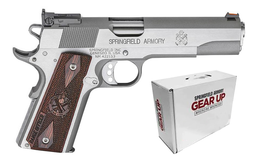 Springfield 1911 Stainless Range Officer w/adj sights and range bag