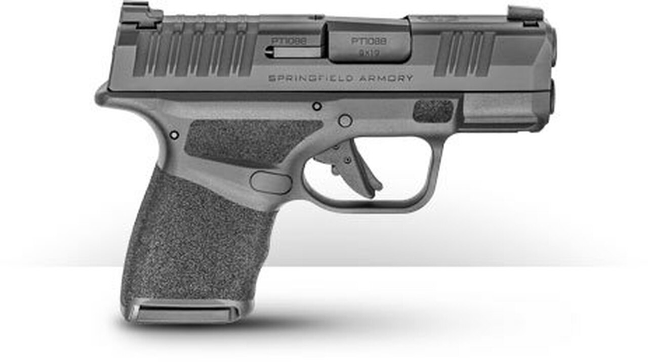 Springfield Hellcat 9mm, 3" Barrel, Fiber Optic Sight, Tactiical Rear Sight, Black, 11rd/13rd Mag