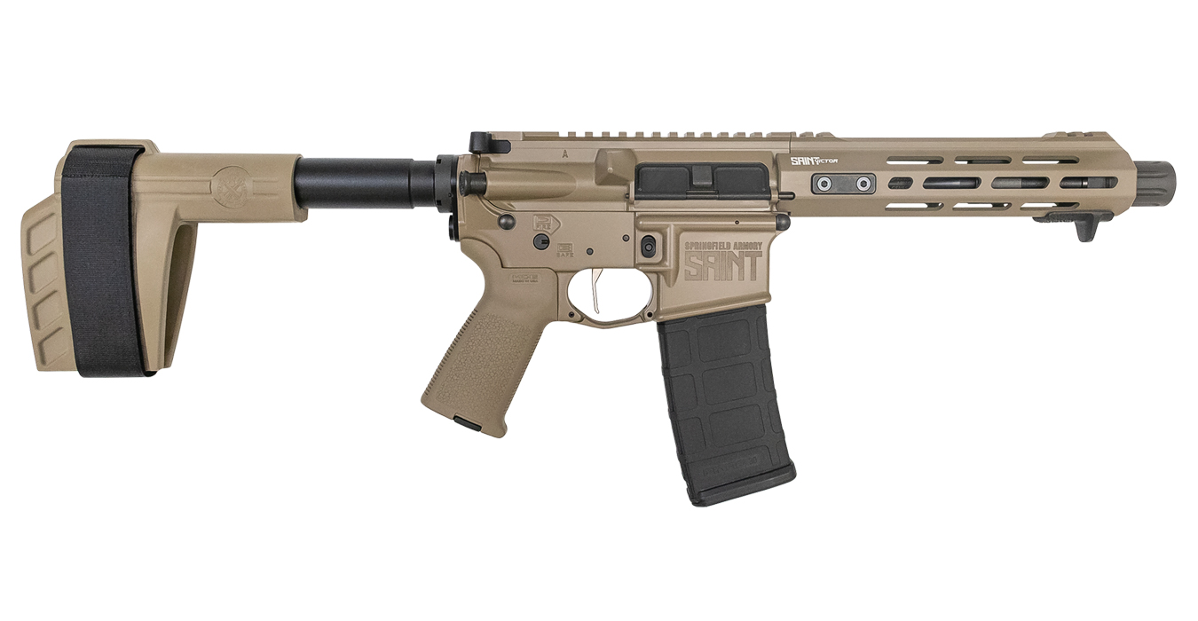 Springfield Saint Victor 5.56mm Semi-Auto AR-15 Pistol with FDE Cerakote Finish
