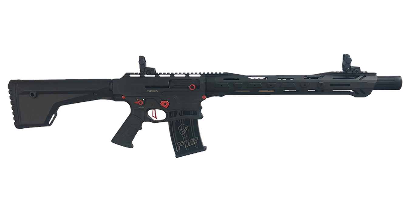 Typhoon Defense F12 Puma Sport 12 Gauge Semi-Automatic Shotgun with Black Finish and Red Accents