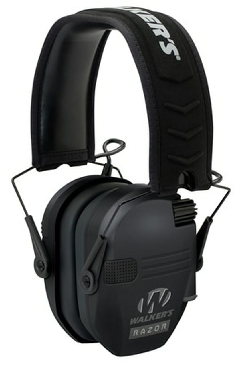 Walkers Game Ear Razor Slim Shooter Folding Electronic Earmuff 23 dB Black, AAA Batteries Walkers Game Ear