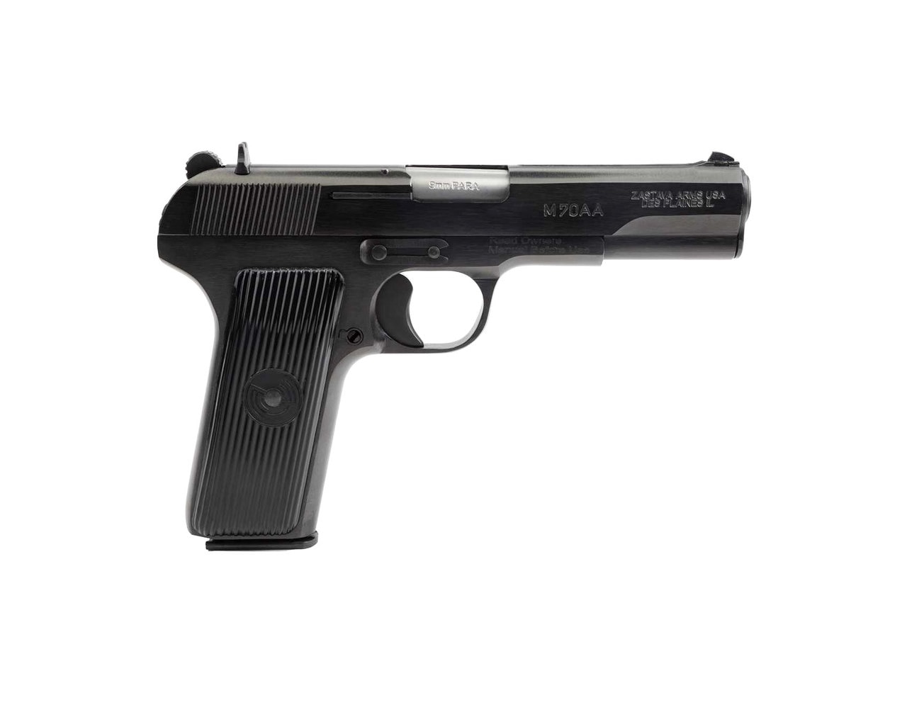 Zastava M70AA Tokarev Pistol (Soviet TT Type) 9mm 4.5" Barrel, Blued Finish, 8rd Mag